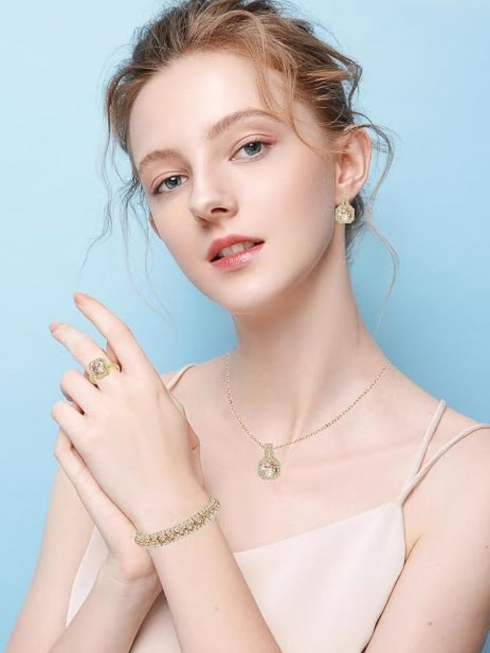 Paxuan 4-Piece CZ Bridal Jewelry Set